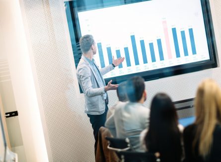 Picture of business meeting in modern conference room